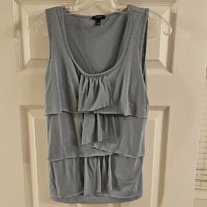 Talbots Gray Ruffled Tiered Sleeveless Tank Top